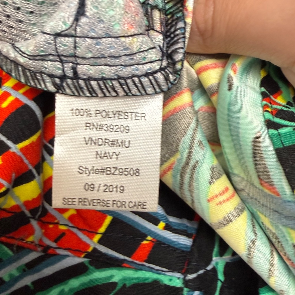 Burnside Mens Tropical Palm Print Lined Board Short Swim Trunks Medium - Picture 5 of 13